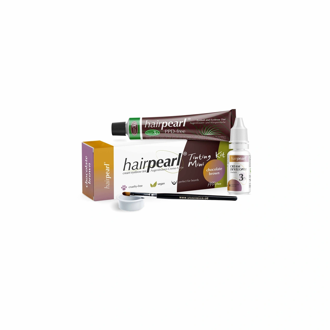 Hairpearl Tinting Kit Mini PPD-free - No 3.3 Chocolate Brown