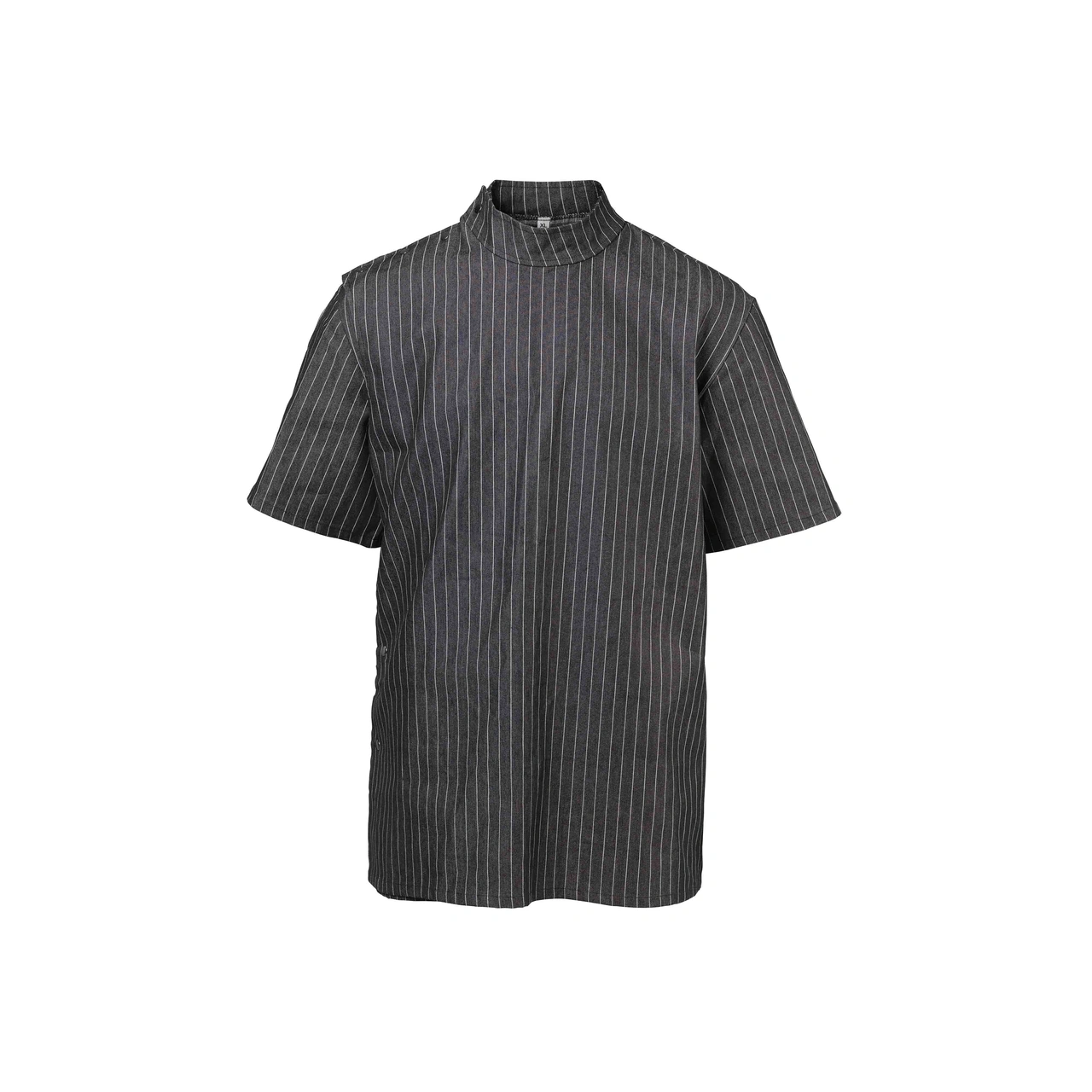 Black Pinstriped Barber Jacket - Medium
