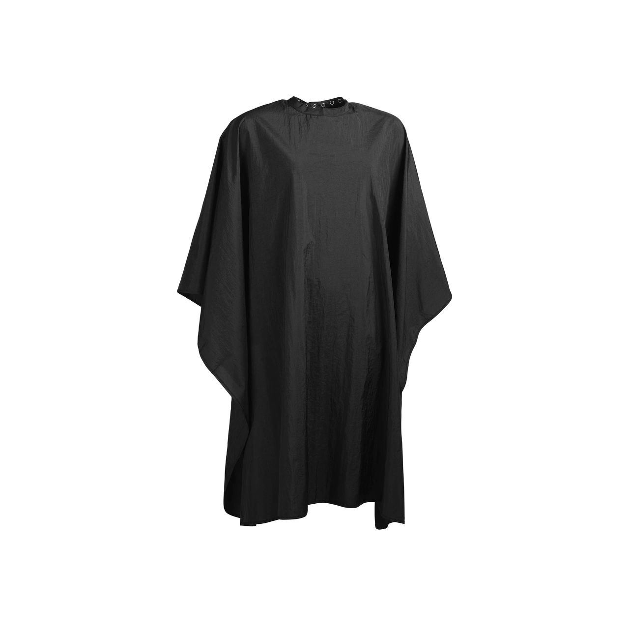Wako Crinkle Cape With Buttons - Black