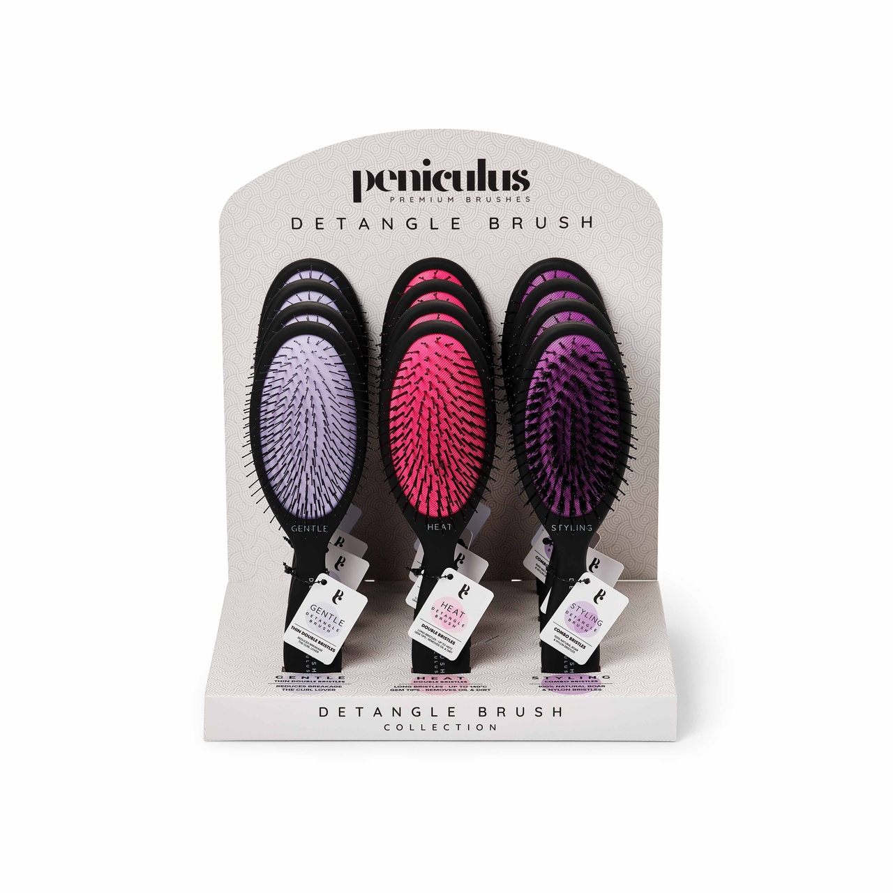 Peniculus Detangle Brushes 12 pcs Display