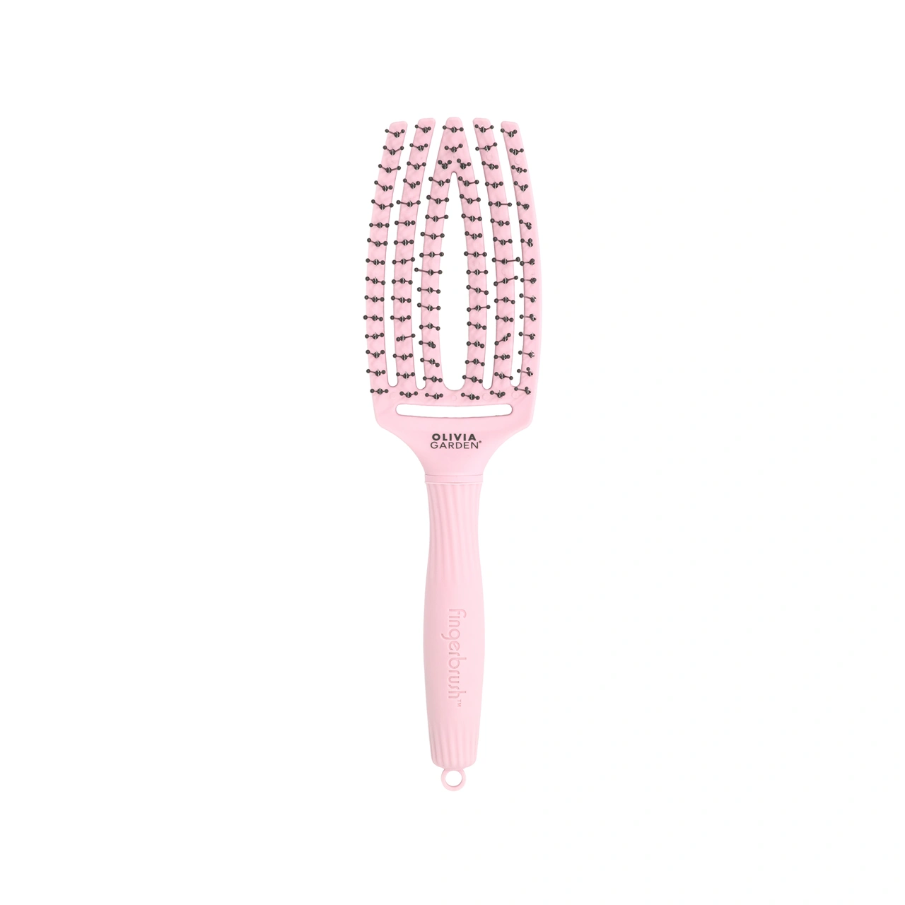 Olivia Garden - Fingerbrush Care Ionic Double Bristles Pastel Pink - Medium